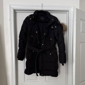 J Crew Puffer Winter Coat with detachable fur hood